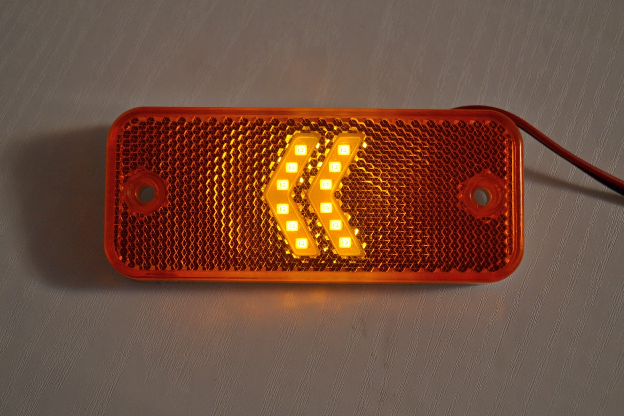 Jeu de feux de gabarit latéraux LED, jaune, 12 diodes, fixation sur support, type Krone, lot de 2