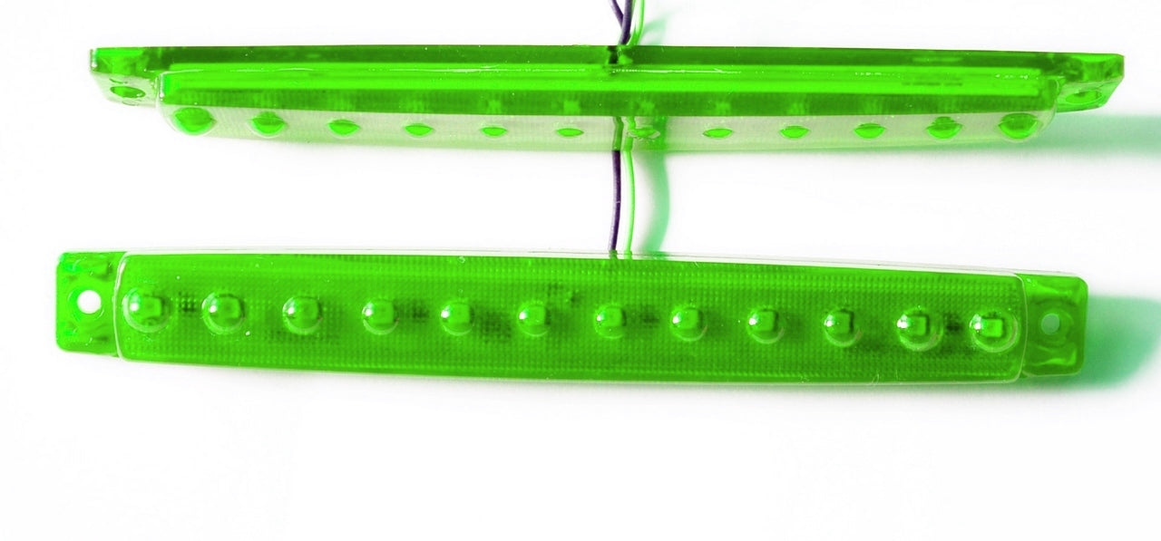 Long feu de gabarit vert 12V pour véhicules et remorques