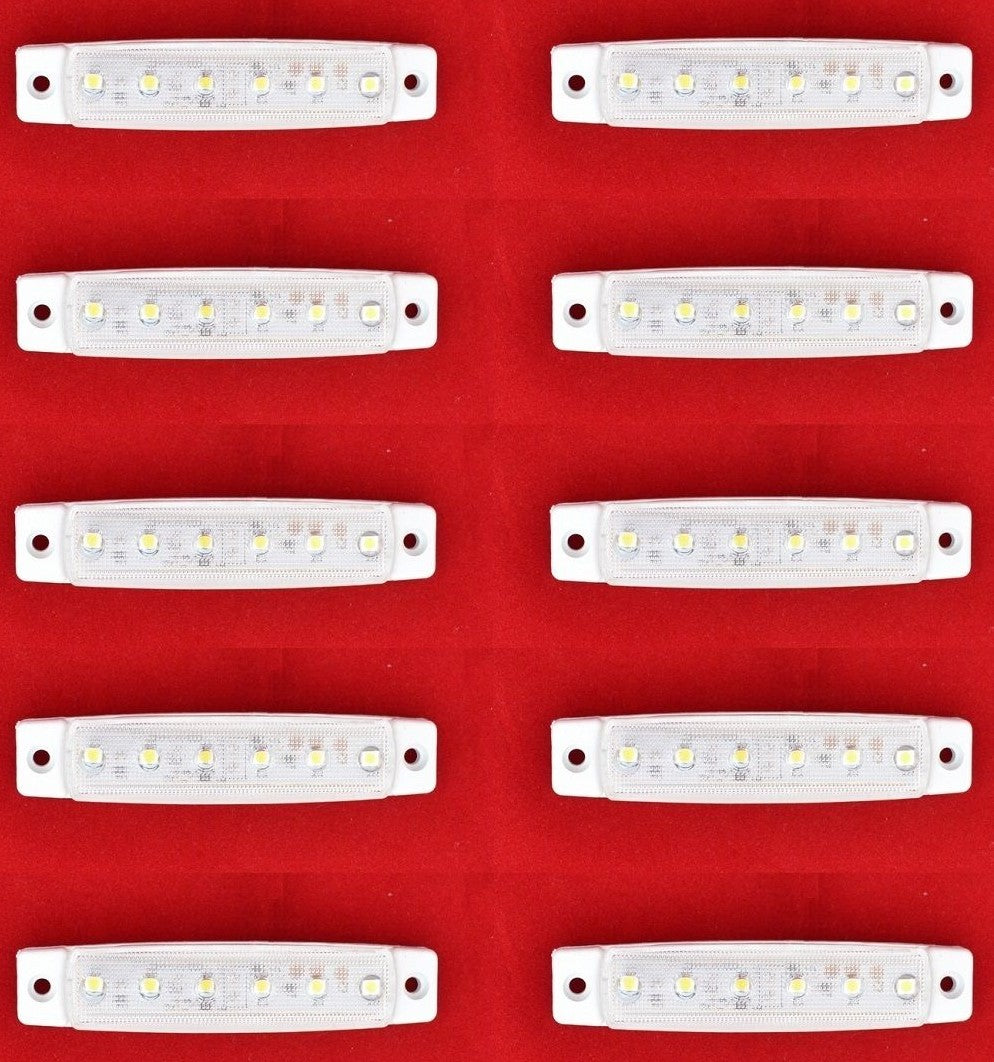 Feu de gabarit blanc 24V avec extrémités blanches pour véhicules utilitaires