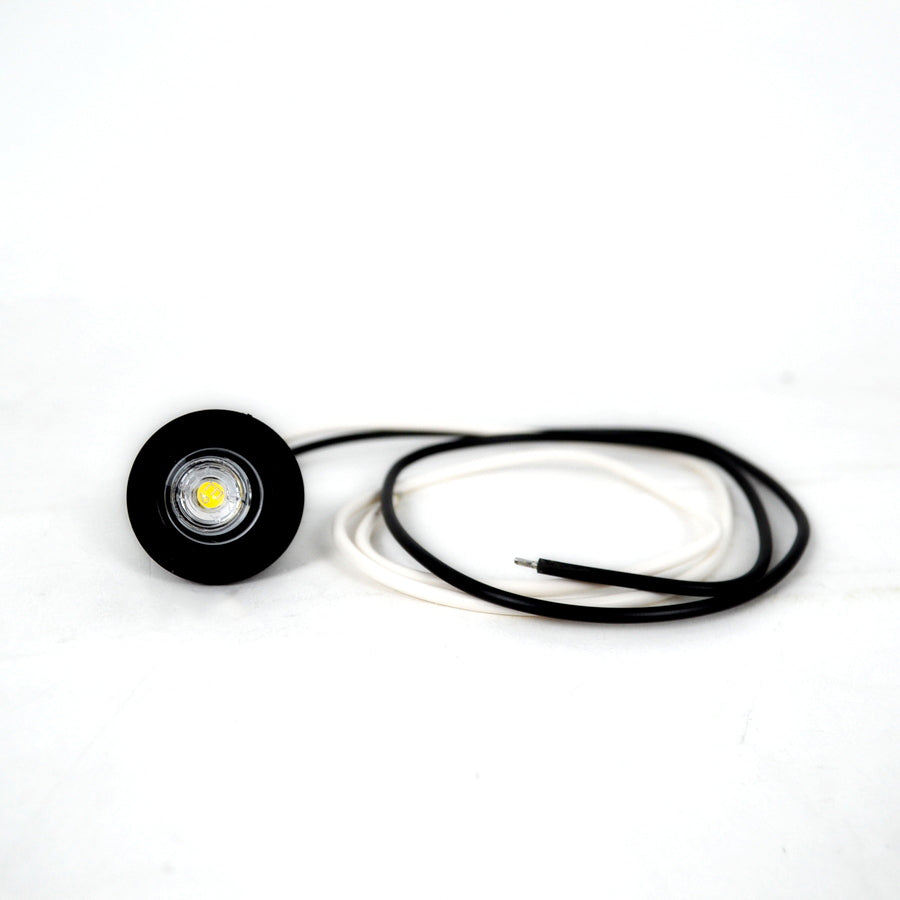 Feu de position LED rond blanc type Eagle Eye, 12/24 V, 25 mm x 20 mm, câble 750 mm