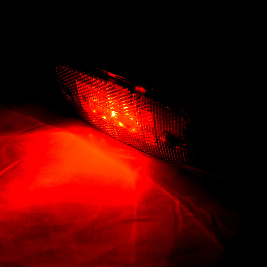 Feu de position latéral LED rouge, 3 diodes, 12/24 V, 110 x 20 x 40 mm, câble 450 mm