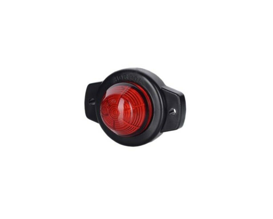 Petit feu de gabarit rond rouge à LED 12/24 V 420 mm base noire