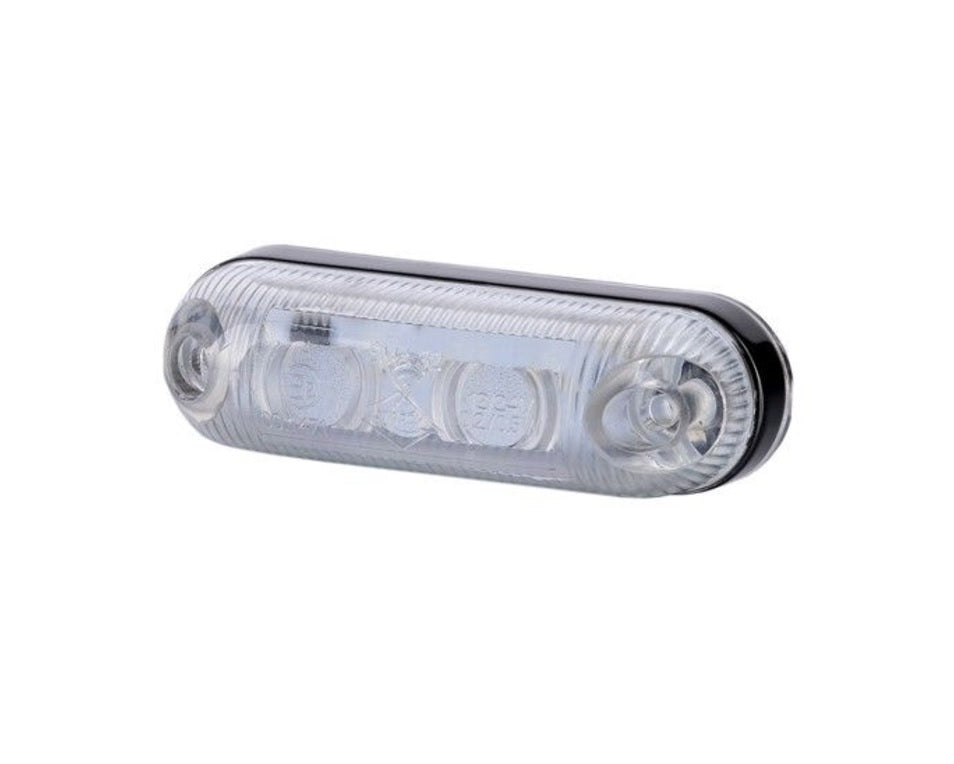 Feu de gabarit LED ovale blanc, 3 diodes, 12/24 V, 820 x 610 x 240 mm, câble 450 mm