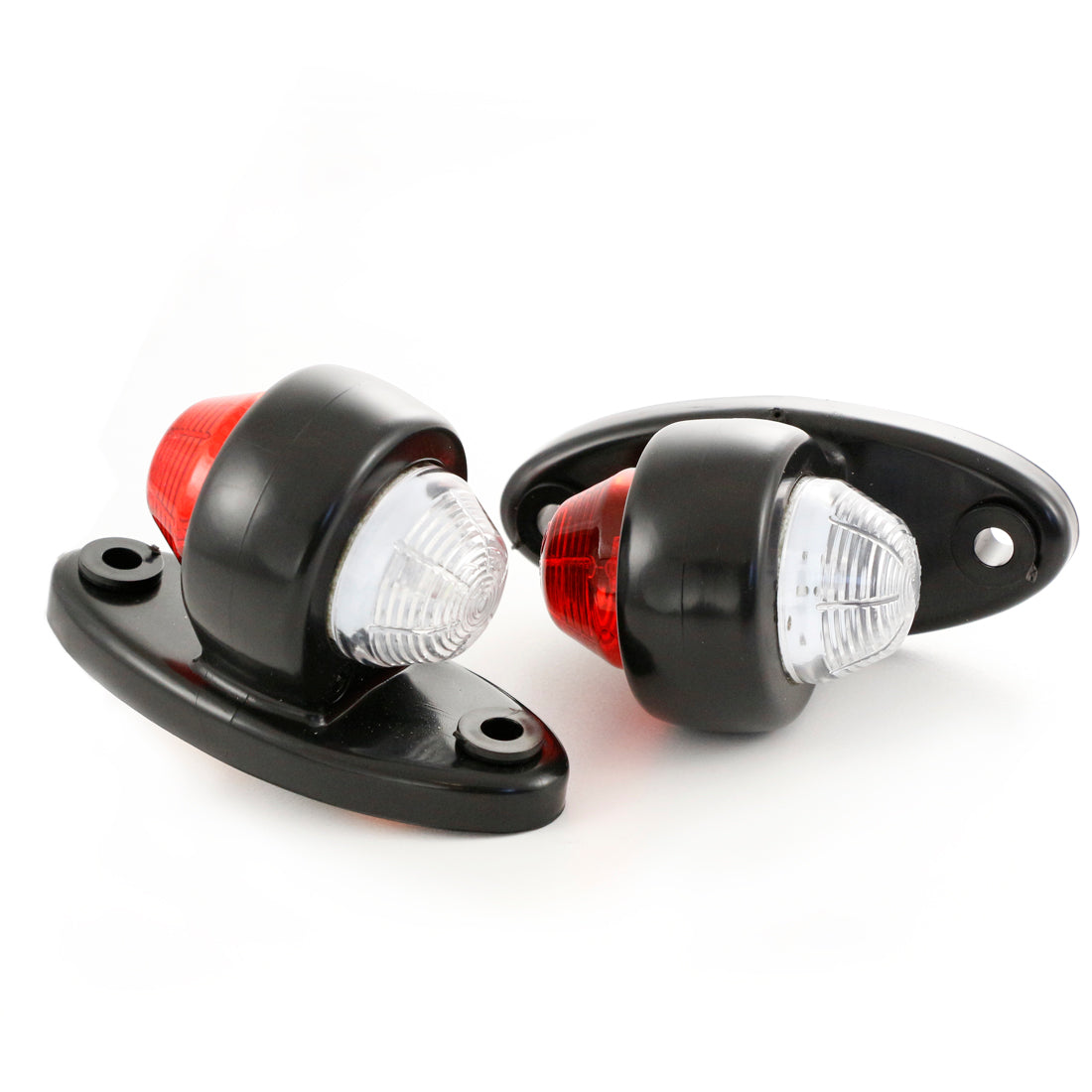 Feu de position LED, boîtier court, blanc/rouge, 12/24 V, 86 x 52 x 44 mm