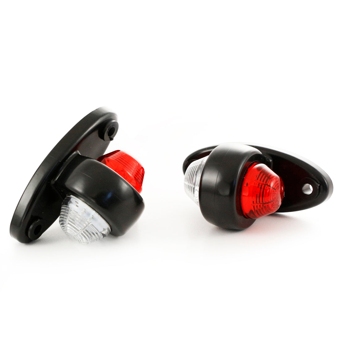 Feu de position LED, boîtier court, blanc/rouge, 12/24 V, 86 x 52 x 44 mm