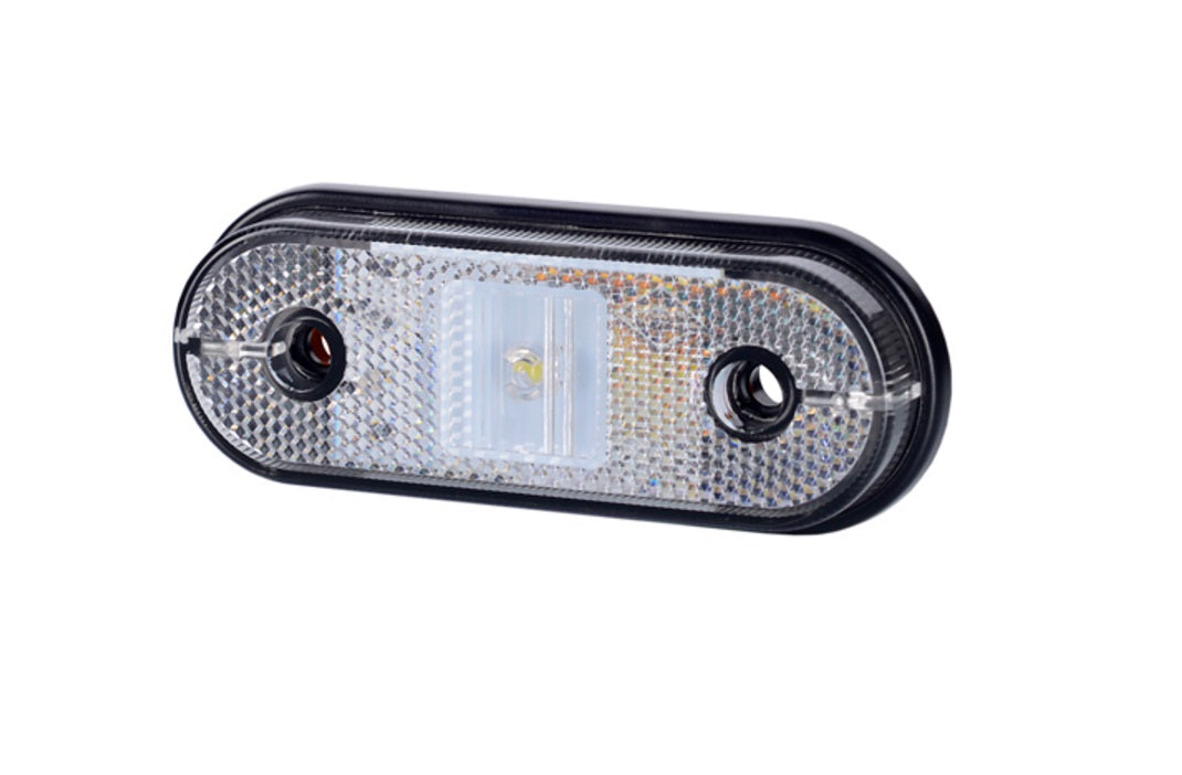 Feu de gabarit latéral LED ovale, blanc, 1 diode, 12/24 V