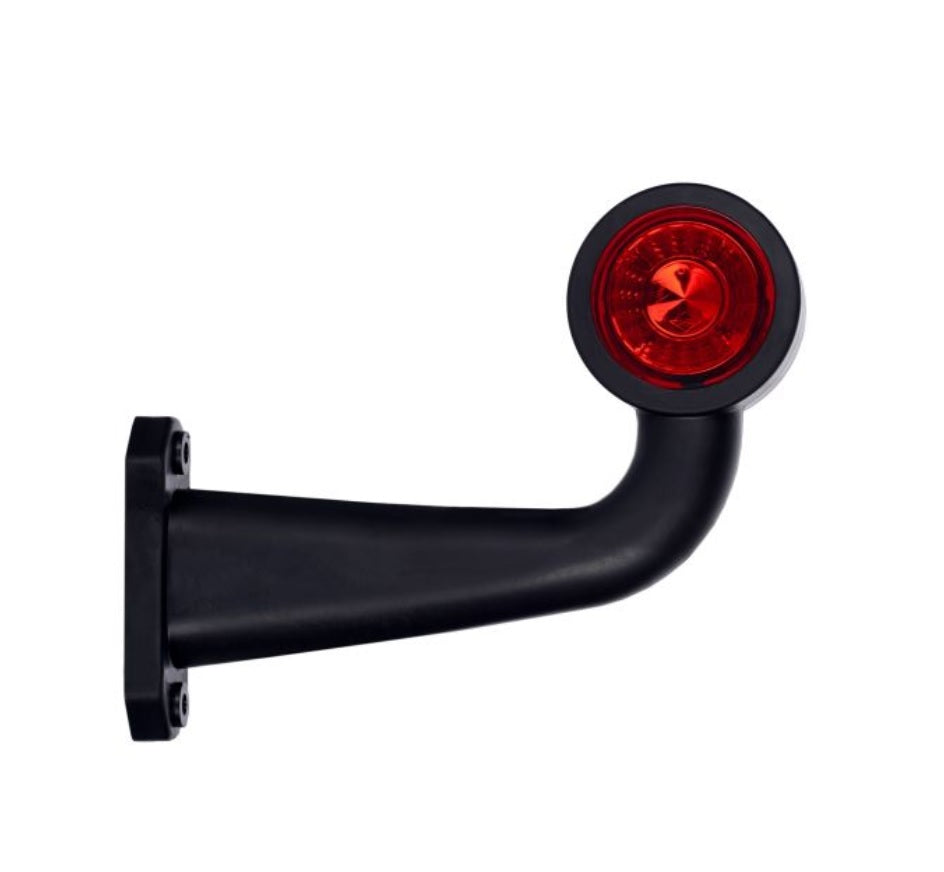 Feu de position droit long incurvé à LED, rouge/blanc, 12/24 V