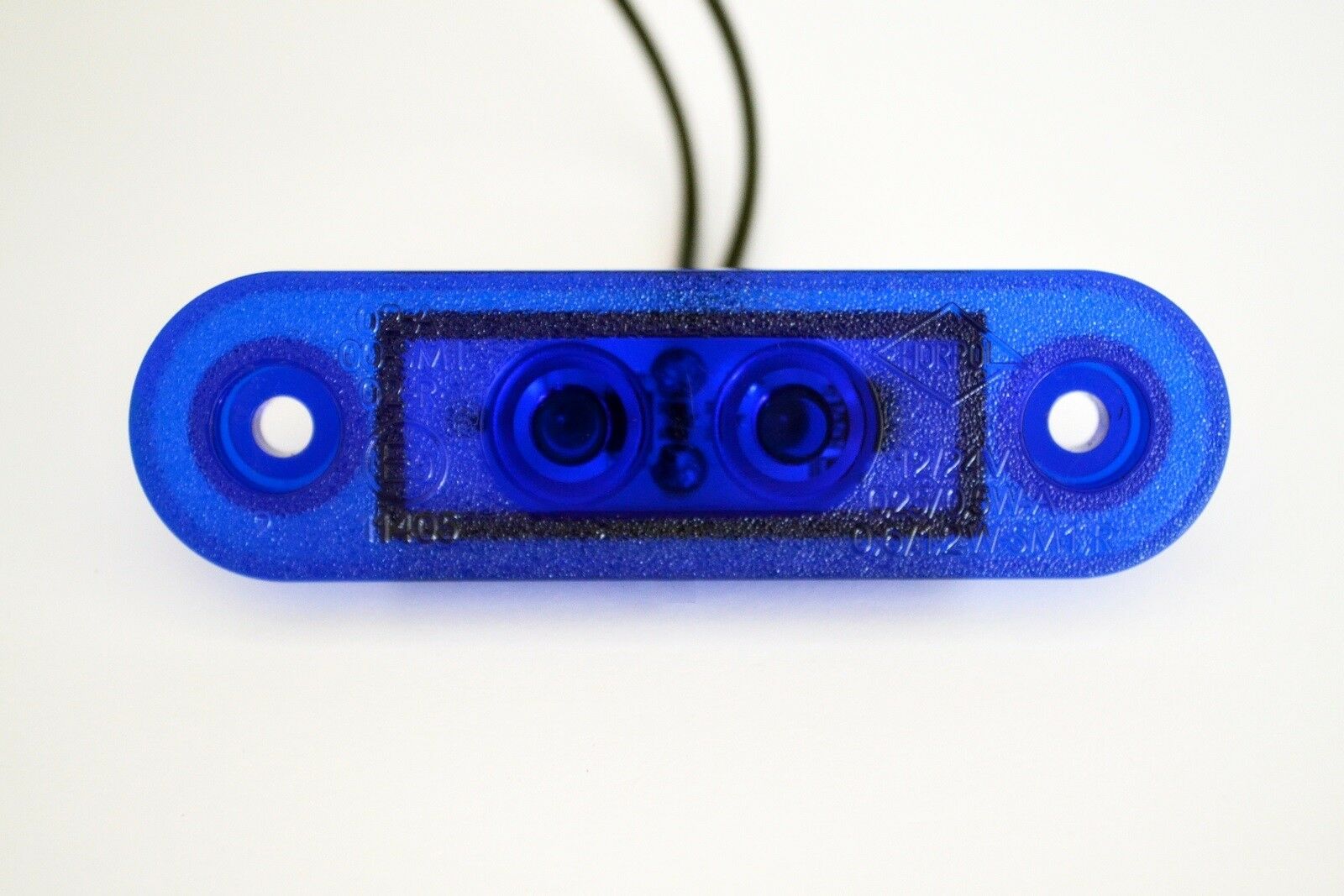 Feu LED de gabarit clignotant, bleu, 2 LED SMD, 12/24 V, 79 x 23 mm, câble 300 mm