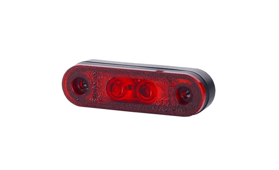 Feu clignotant latéral à LED, 2 LED SMD, double embase noire, cabochon rouge