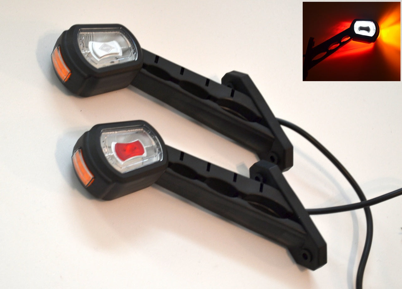 Feu de gabarit latéral à LED néon, côté droit, jaune/blanc/rouge, 12/24 V