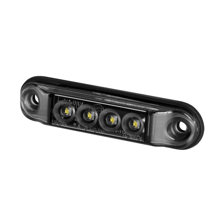 Feu de position LED mini, cabochon blanc fumé, 4 diodes, lampe de gabarit 12/24 V