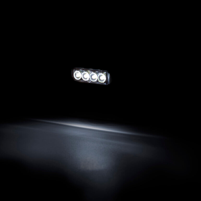 Feu de position LED mini, cabochon blanc fumé, 4 diodes, lampe de gabarit 12/24 V