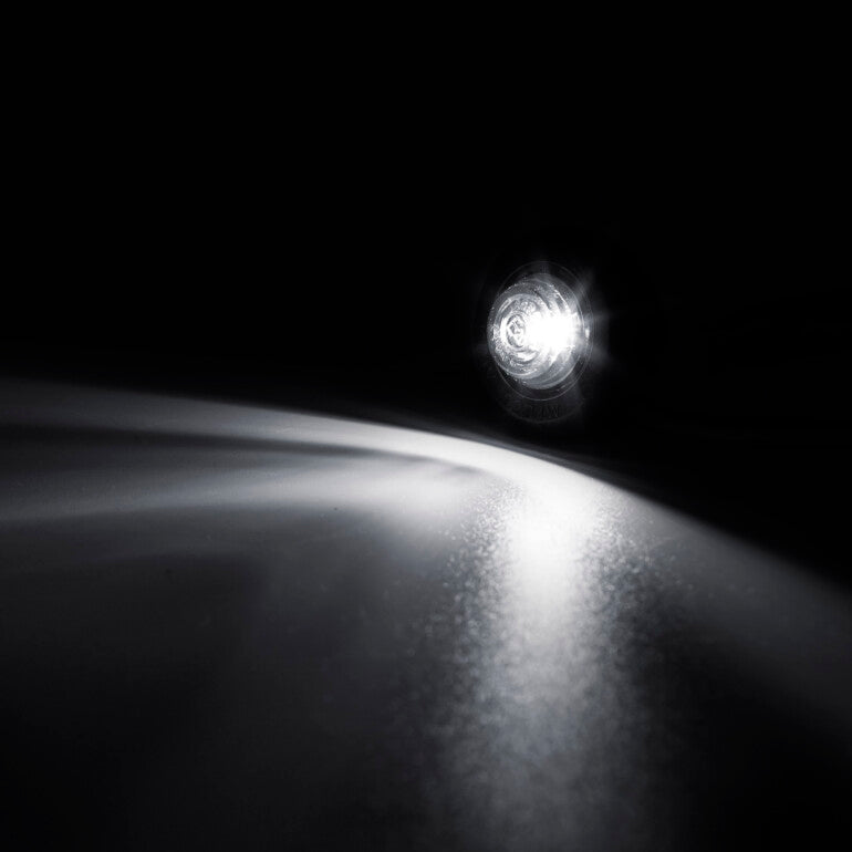 Feu de gabarit rond à LED blanc Eagle Eye, 12/24 V, lentille fumée, 25 x 20 mm