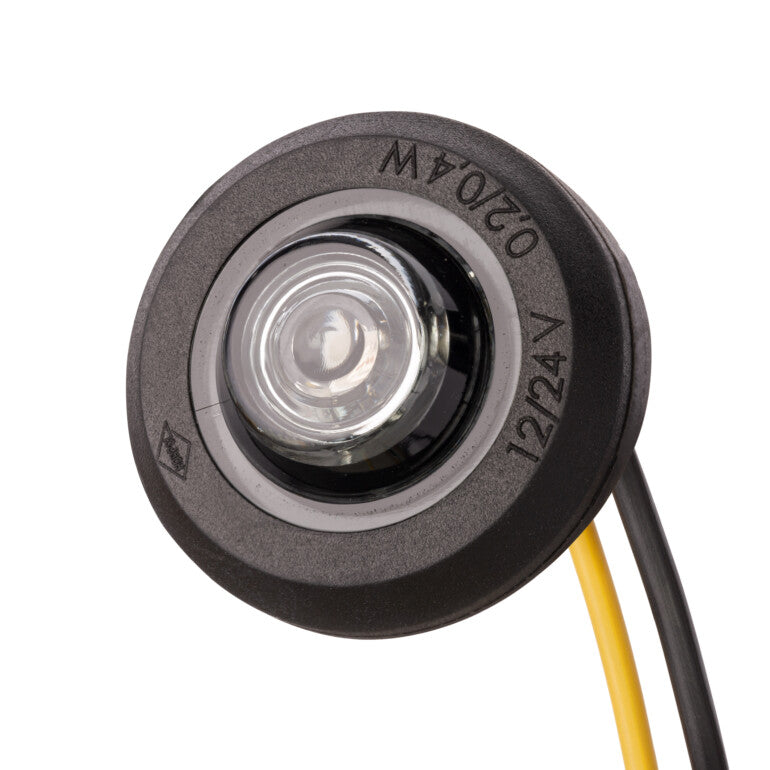 Feu de gabarit LED rond, Yellow Eagle Eye, cabochon fumé, 30 mm, 12/24 V