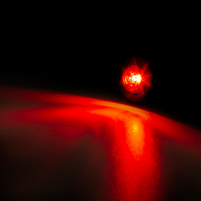 Feu de gabarit LED rond rouge, design Eagle Eye, cabochon fumé, 12/24 V, 25 mm x 20 mm