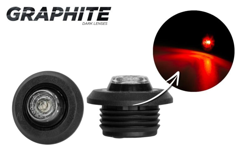 Feu de gabarit LED rond rouge, design Eagle Eye, cabochon fumé, 12/24 V, 25 mm x 20 mm