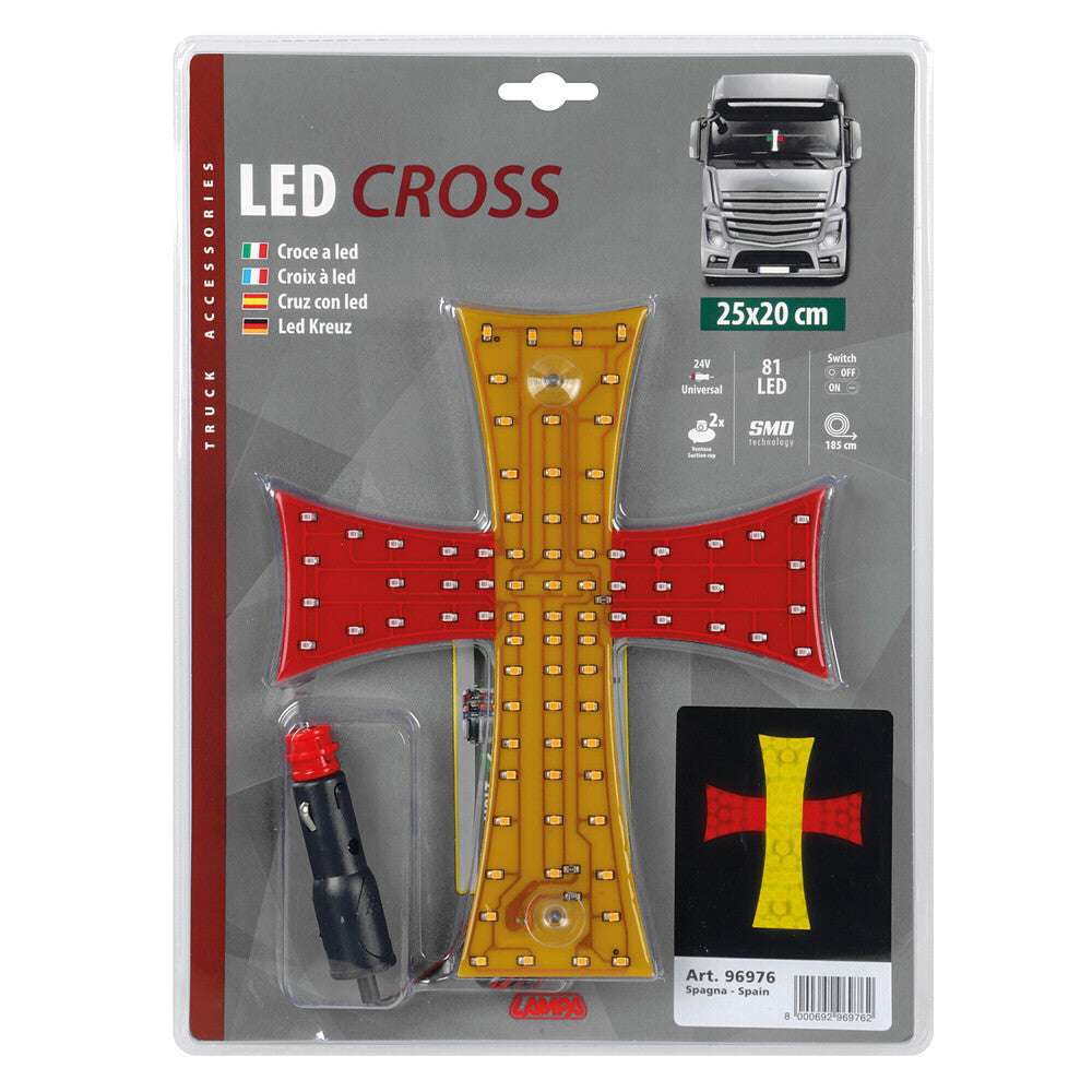 Croix LED Espagne – 24V, 81 diodes pour véhicules utilitaires