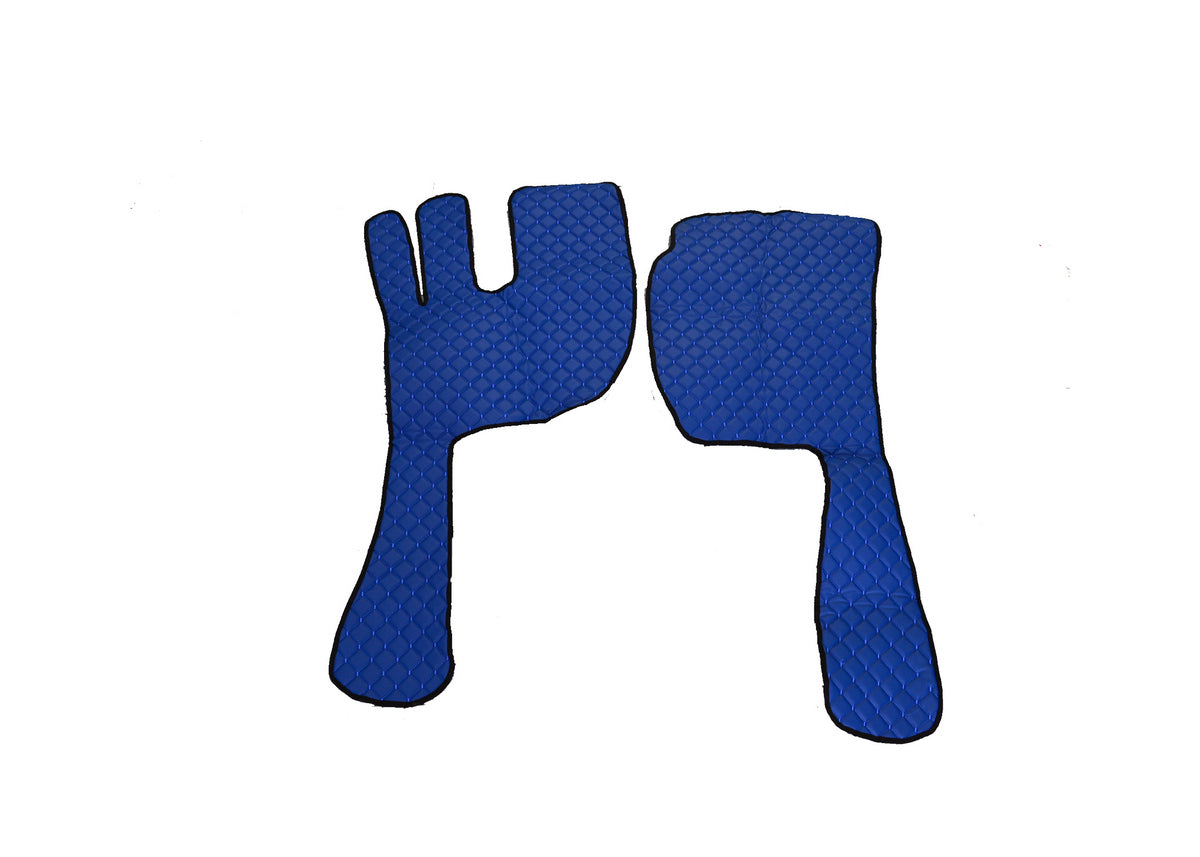 Jeu de 2 tapis de sol bleu en cuir synthétique (éco-cuir) adapté pour Volvo 2002–2009