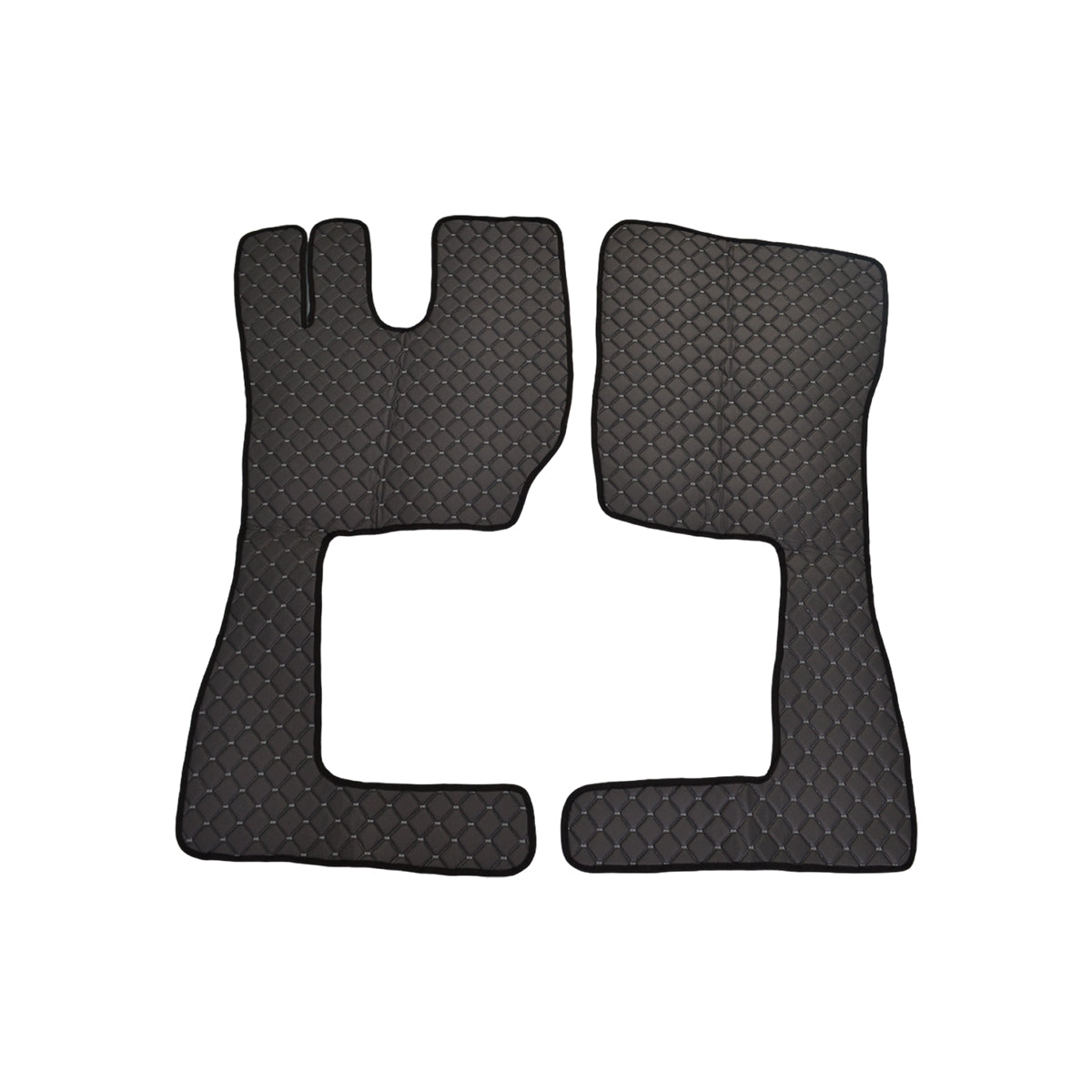 Dunkelgrauer Kunstleder (Eco-Leder) Fußmattensatz – 2-teilig, geeignet für Volvo FH13 2002–2012