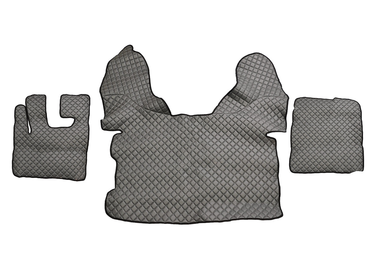 Tapis de sol en cuir synthétique (éco-cuir) gris foncé – adaptés pour DAF 105, 2009+