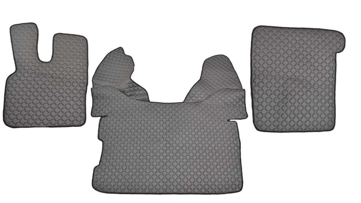 Tapis de sol en cuir synthétique (éco-cuir) gris – adaptés pour DAF 106, 2015+