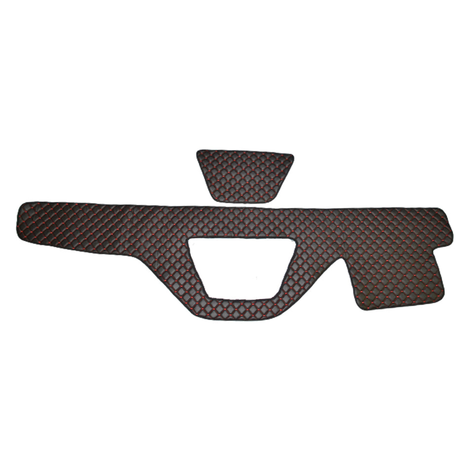 Armaturenbrettmatte – Kunstleder (Eco-Leder), schwarz mit roter Naht, geeignet für DAF XF 105 Euro 5 & Euro 6 (2007–)