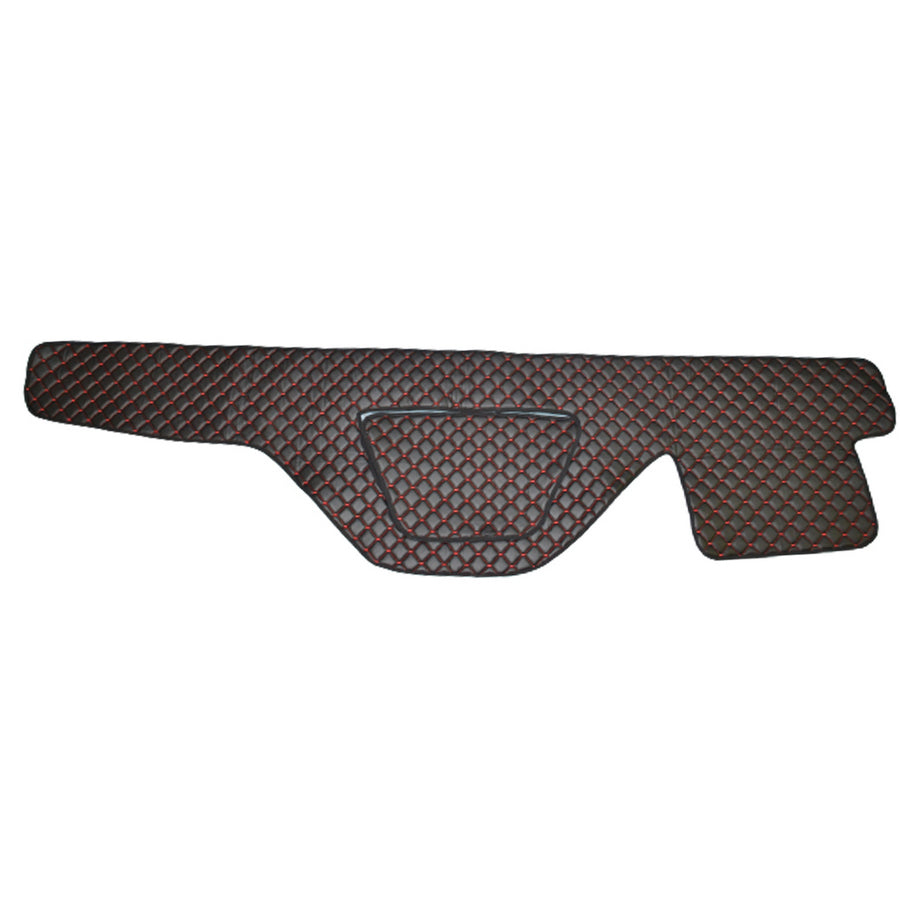 Armaturenbrettmatte – Kunstleder (Eco-Leder), schwarz mit roter Naht, geeignet für DAF XF 105 Euro 5 & Euro 6 (2007–)
