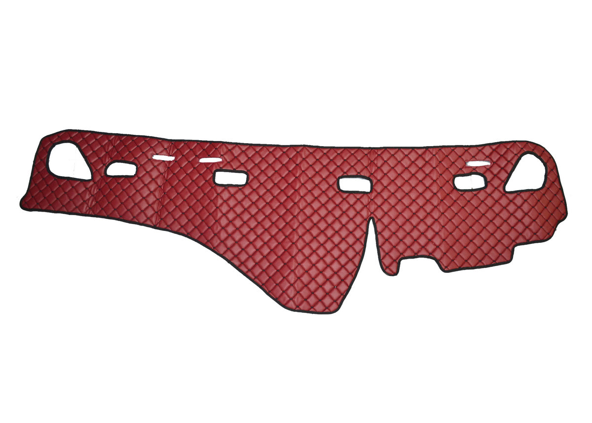 Tapis de tableau de bord – cuir synthétique (éco-cuir), rouge, adapté pour Volvo FH 2002–2009