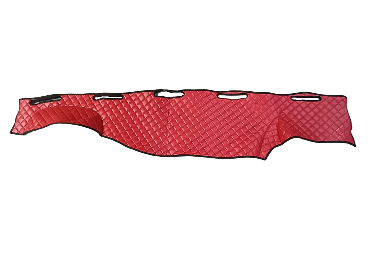 Dashboard Mat – Eco Leather, No Cutouts, Red, suitable for MAN TGA 2000–2005