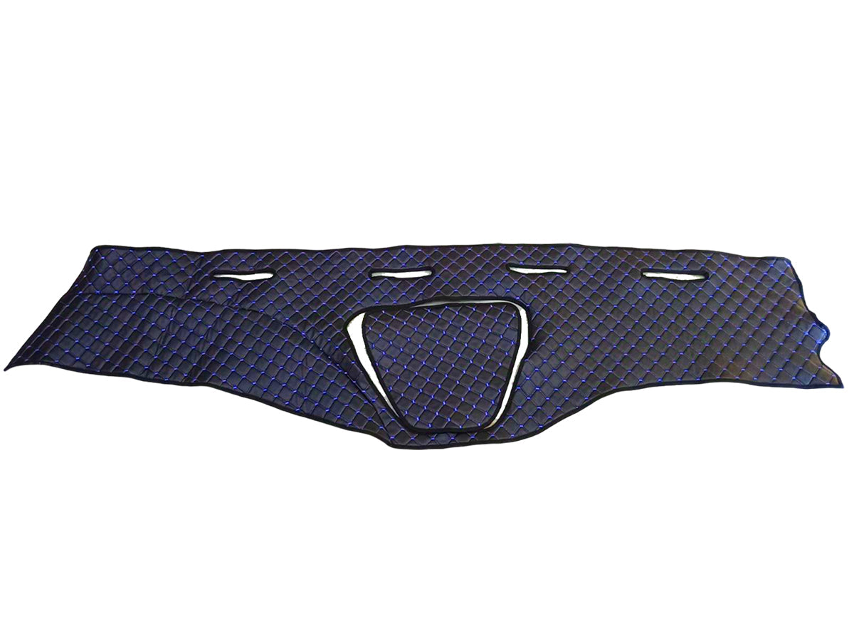 Housse de tableau de bord bleue – adaptée pour Mercedes Actros 1844 MP3 (2009–2015), surpiqûres bleues
