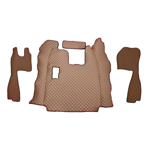 Tapis de sol en cuir adaptés pour Scania R 2010–2016 boîte manuelle – Marron