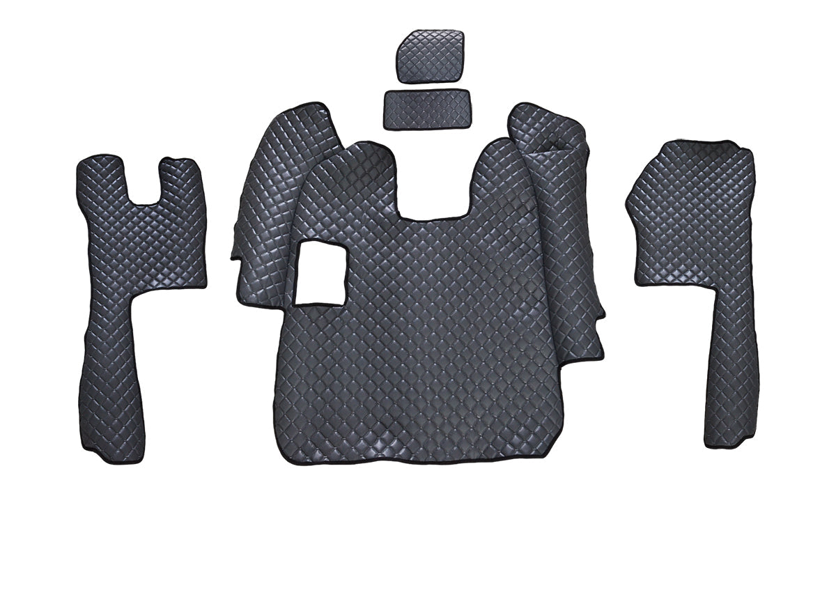 Tapis de sol en cuir – adapté pour Scania R 2005–2010 boîte manuelle, gris