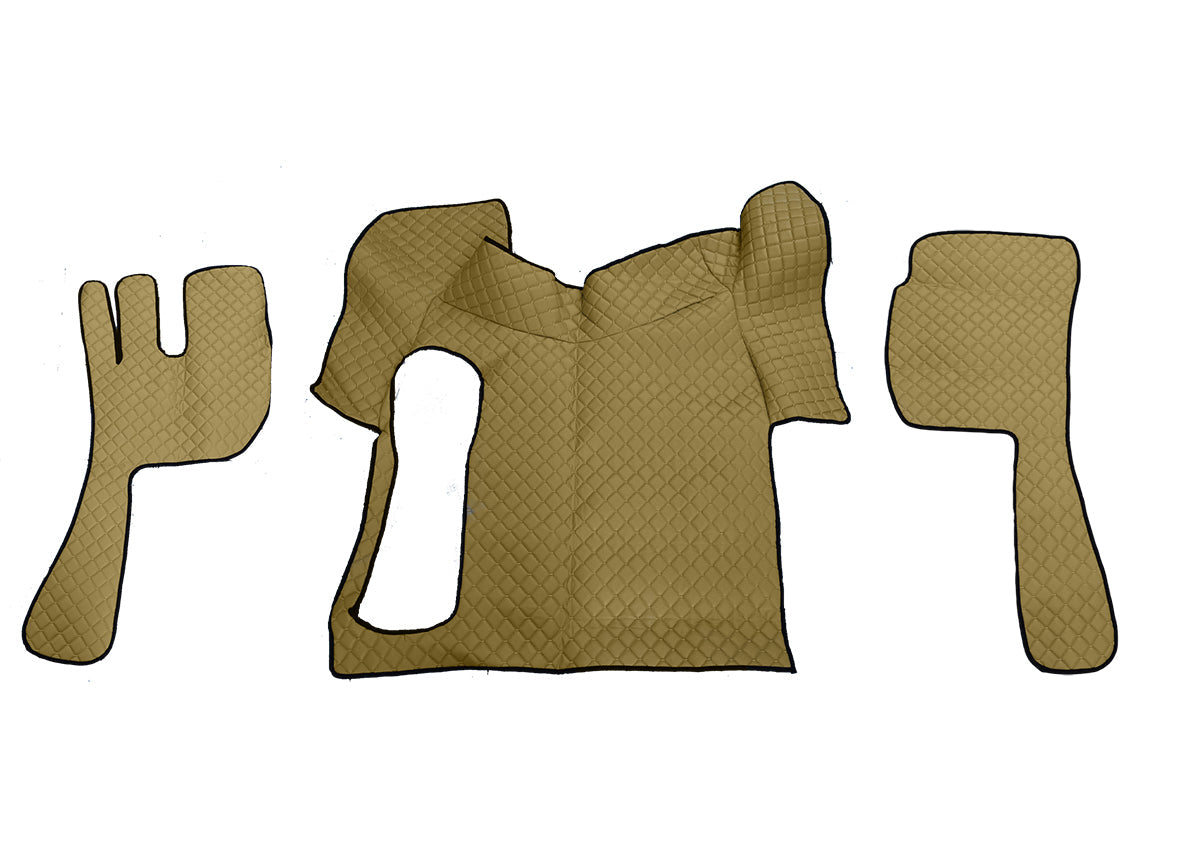 Tapis de sol en cuir – adapté pour Volvo FH12/FH16 2002–2012, boîte manuelle, beige