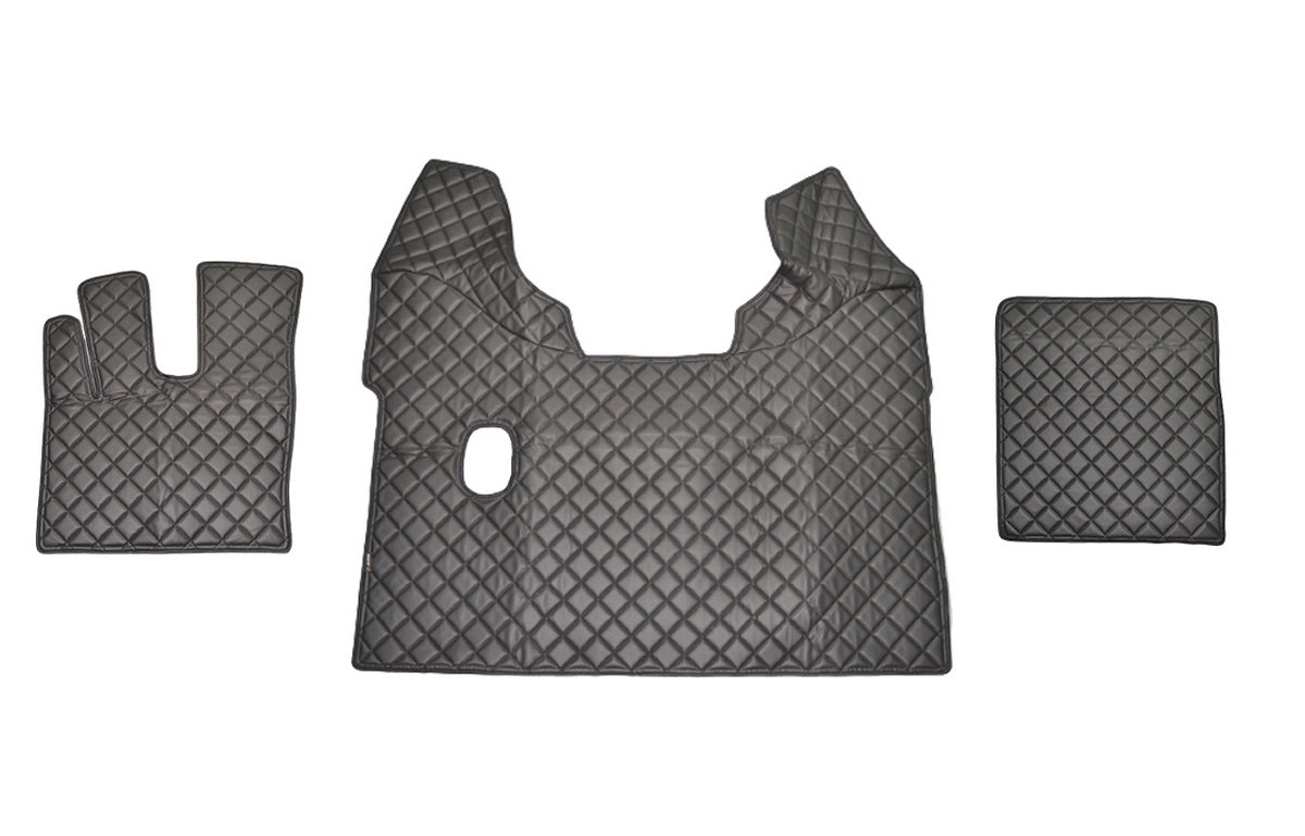 Tapis de sol en cuir – adapté pour DAF XF Euro 6 boîte manuelle, noir, 2014+