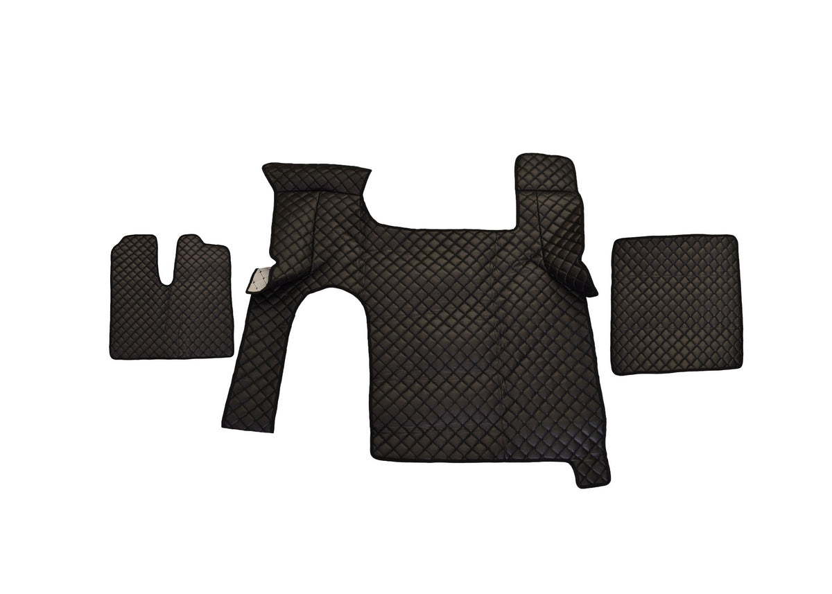 Tapis de sol en cuir – adapté pour MAN TGX boîte manuelle, deux tiroirs, 2018, noir