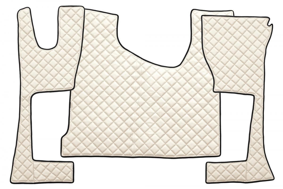 Beige Leder-Fußmatten – geeignet für Mercedes Actros MP4 Schmale Kabine 230 cm, 2011–2019