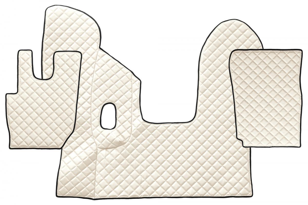 Tapis de sol en cuir – adaptés pour DAF CF Euro 6 boîte manuelle, beige, à partir de 04/2013