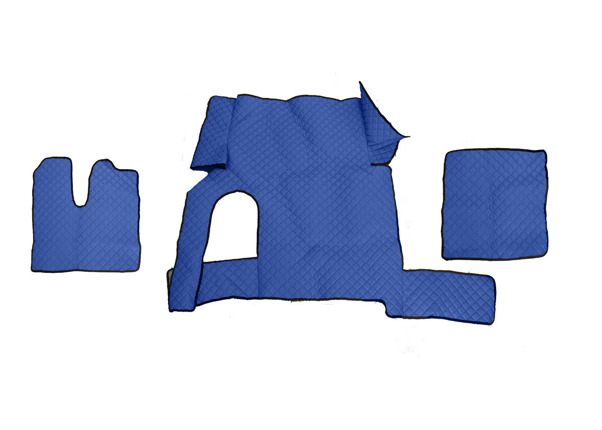 Eco Leather Floor Mats – suitable for MAN TGX Manual, Single Drawer, Blue