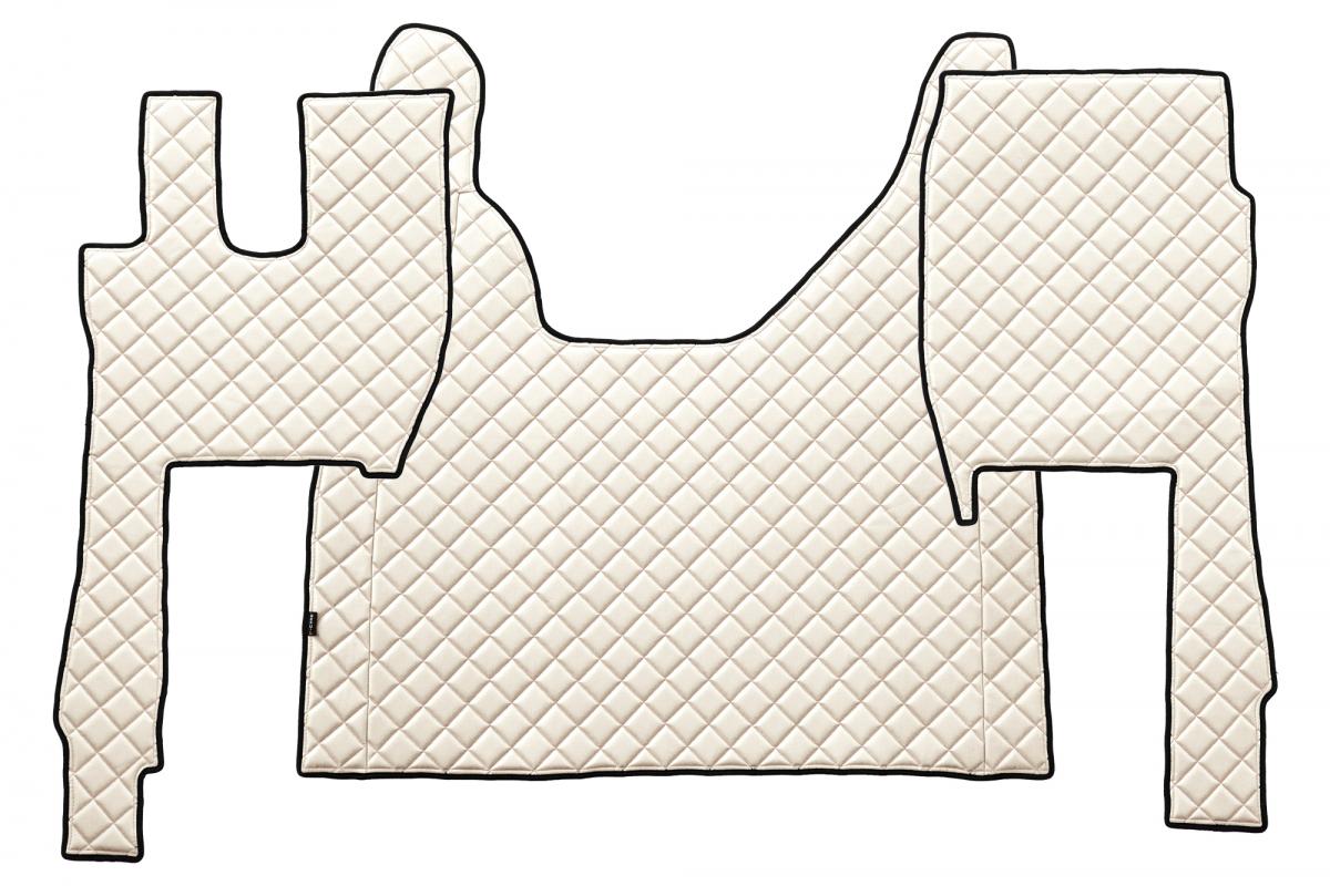 Jeu de tapis de sol en cuir synthétique (éco-cuir) beige adapté pour Ford F-MAX (à partir de 2018)