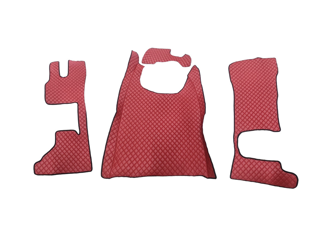 Burgundy Eco Leather Floor Mats – suitable for DAF XG (from 10.2021), Folding Passenger Seat