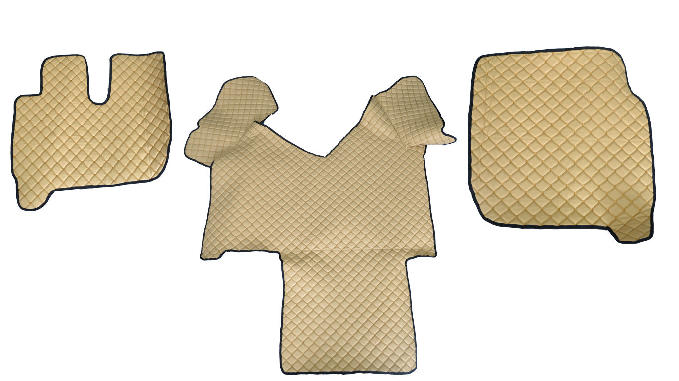 Tapis de sol en cuir synthétique beige – adapté pour Iveco Stralis