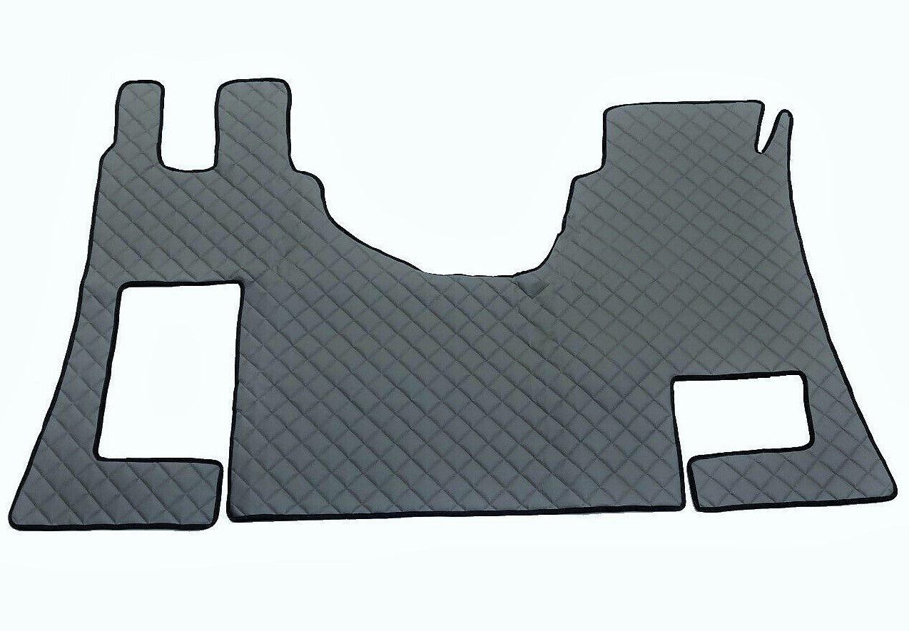 Tapis de sol gris en cuir synthétique (éco-cuir) – adapté pour Mercedes Actros MP4