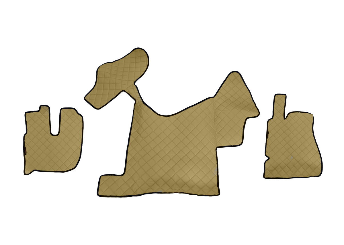 Бежови подови стелки от изкуствена кожа (еко кожа) – ръчна скоростна кутия, подходящи за Renault Premium