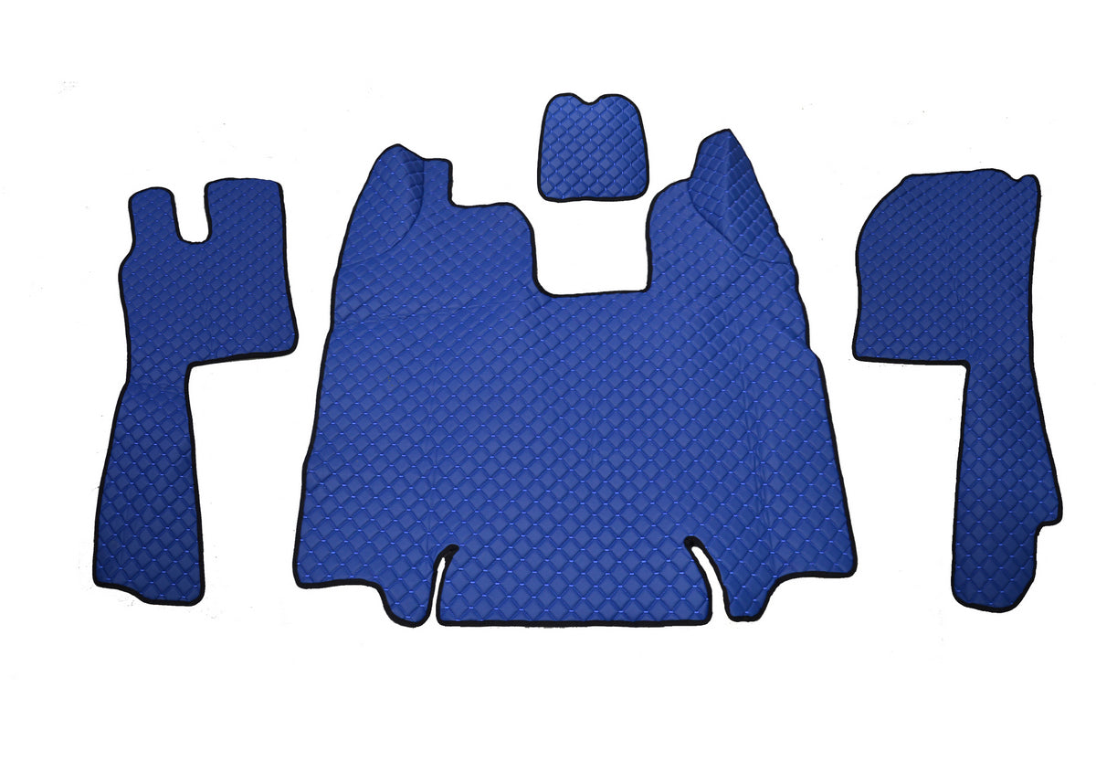 Tapis de sol bleu en cuir synthétique (éco-cuir) – adapté pour Scania R 2009–2013