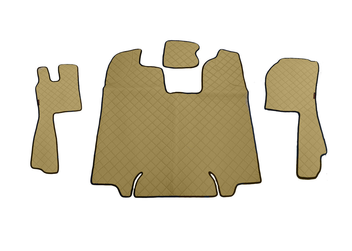 Μπεζ πατάκια δαπέδου από τεχνητό δέρμα (eco leather) – κατάλληλο για Scania R 2009–2013