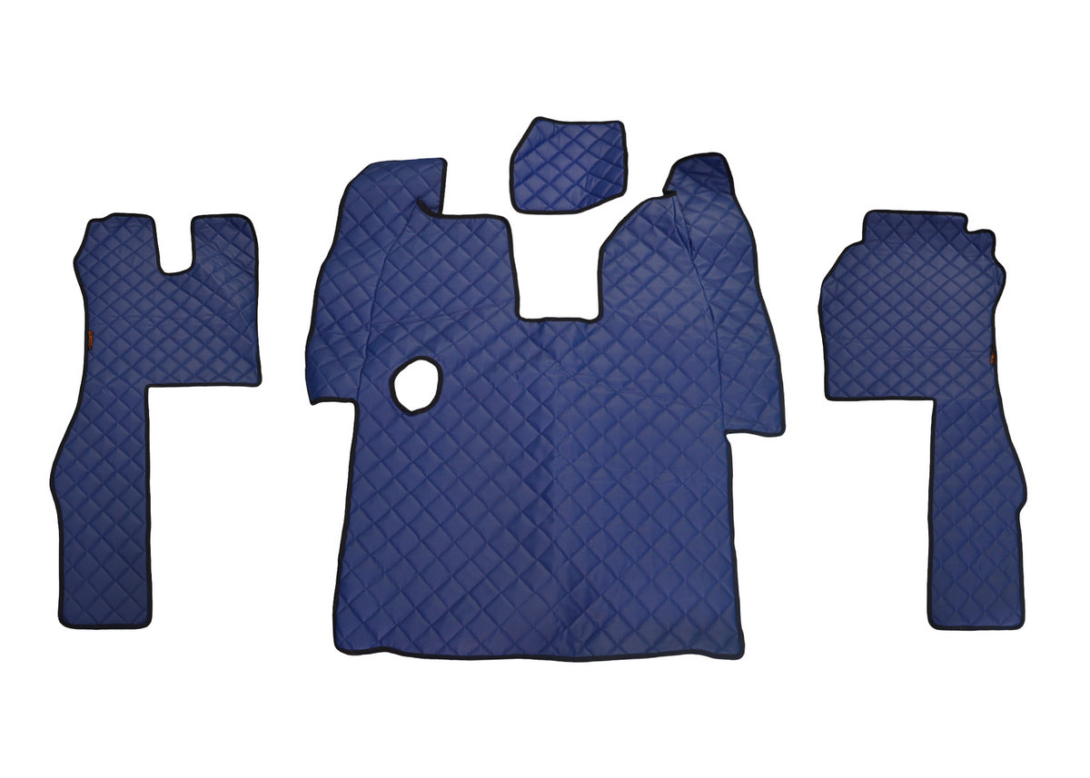 Tapis de sol bleu en cuir synthétique (éco-cuir) – adapté pour Scania R boîte manuelle 2013–2016