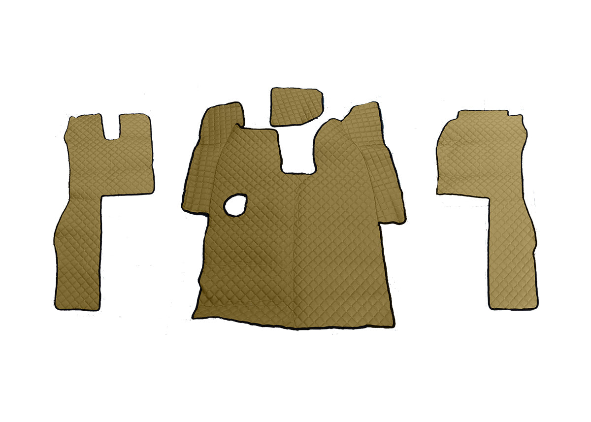 Tapis de sol beige en cuir synthétique (éco-cuir) – adapté pour Scania R boîte manuelle 2013–2016