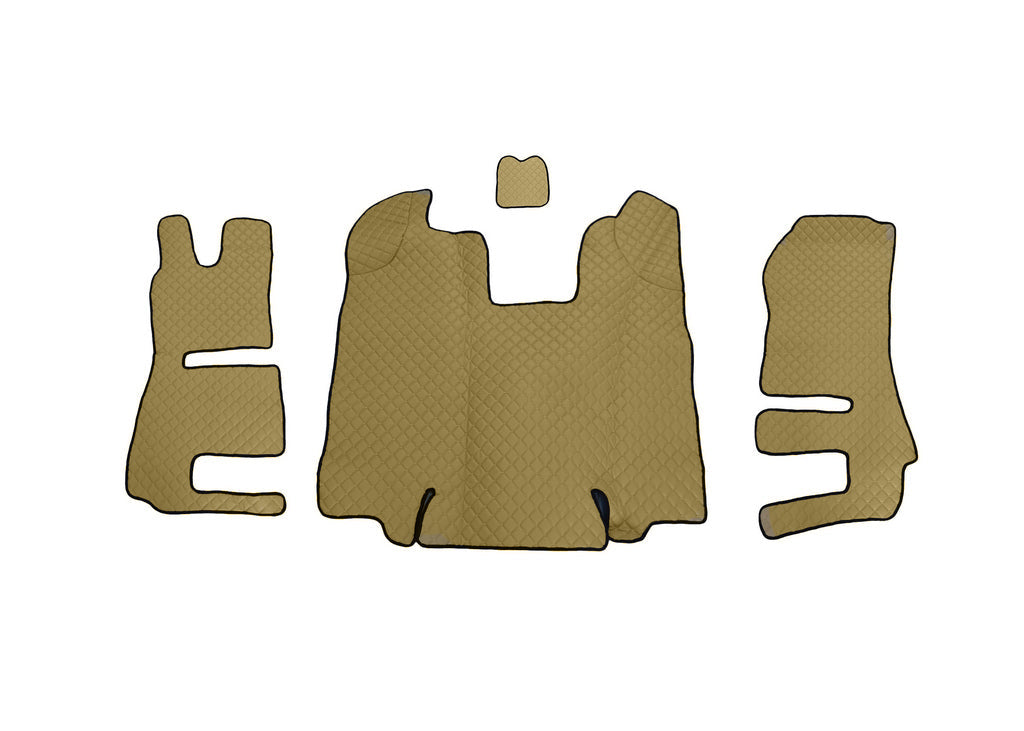 Beige Kunstleder-Fußmatten – geeignet für Scania R 2013–2016, rutschhemmend