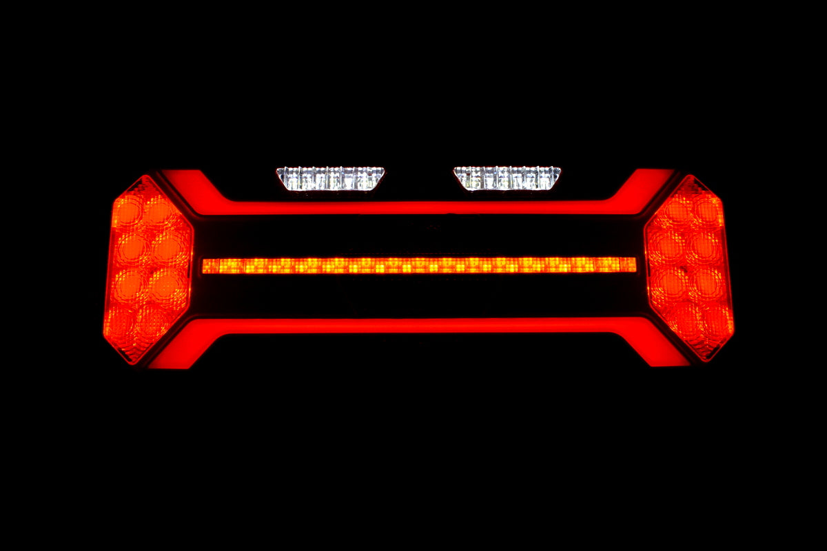 Right LED Neon Tail Light – 35 cm, 5 Functions, 12/24 V, Diamond Reflector