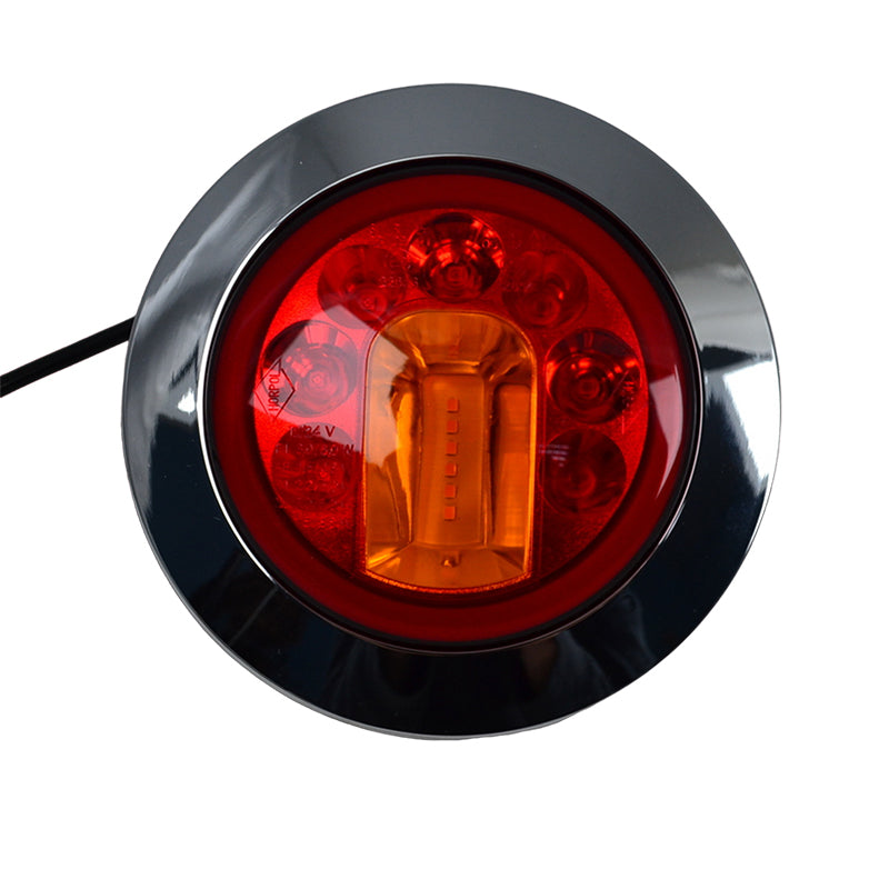 LED заден стоп тип "хамбургер", ляв, с хромиран ринг, 12/24V комбинирана задна лампа
